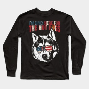 Husky Shirt Funny 4th of July Pup Tee Long Sleeve T-Shirt